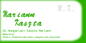 mariann kaszta business card